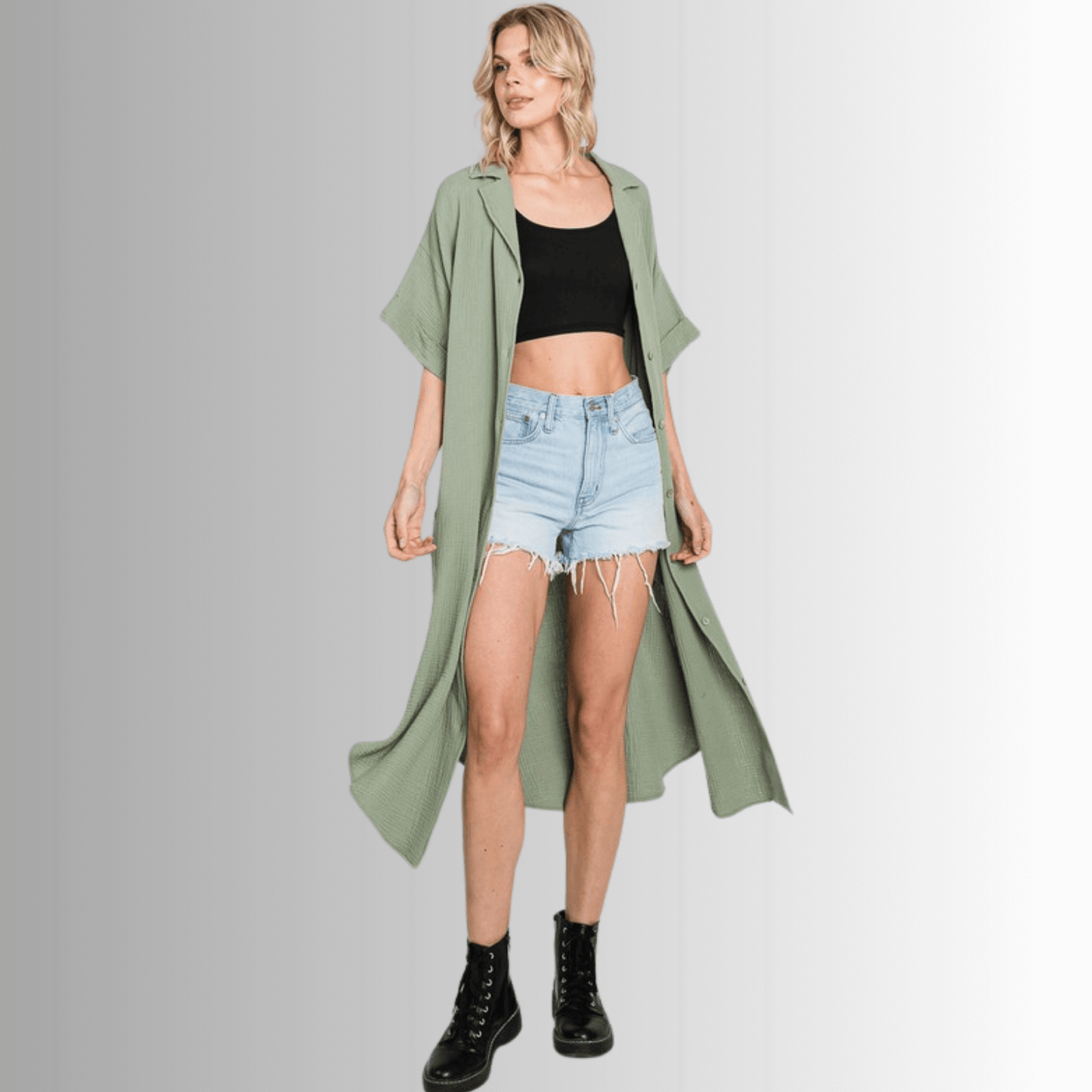 Phoebe Versatile Cotton Gauze Shirt Dress