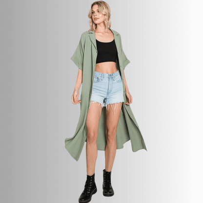 Phoebe Versatile Cotton Gauze Shirt Dress