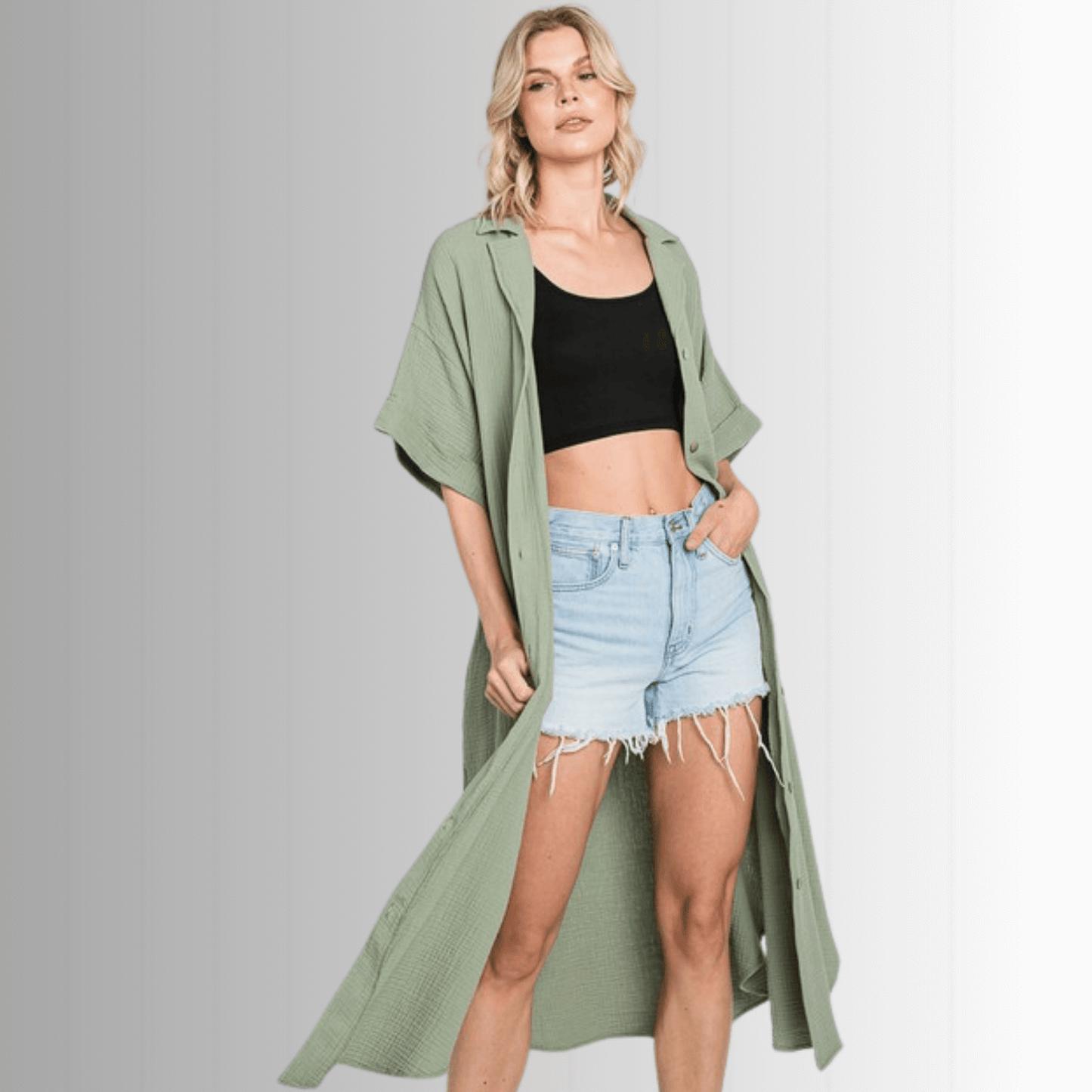 Phoebe Versatile Cotton Gauze Shirt Dress