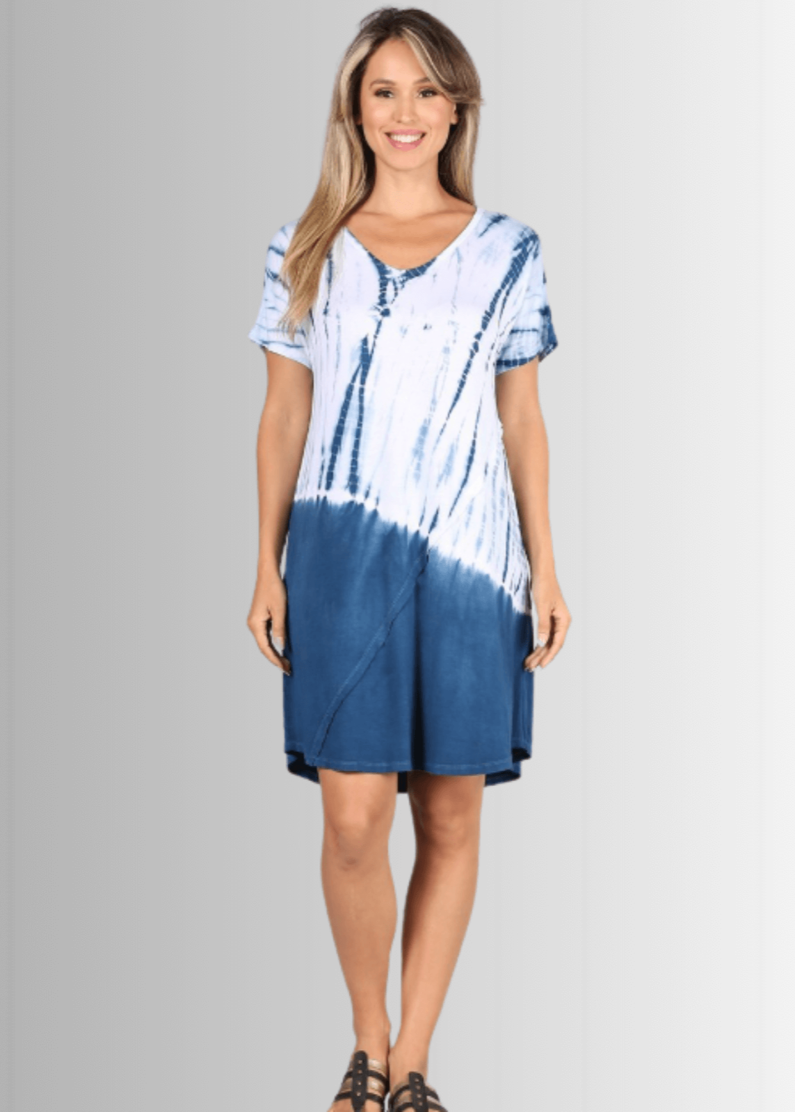 Casually Cool Tie Dye Dress in Blue