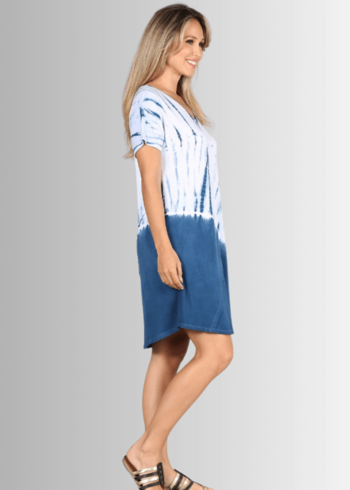 Casually Cool Tie Dye Dress in Blue