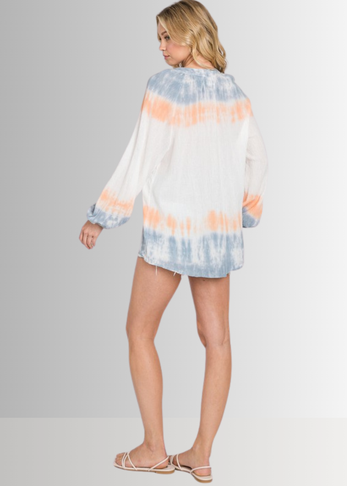 Premium Gauze Color Block Tie Dye Top Made in USA