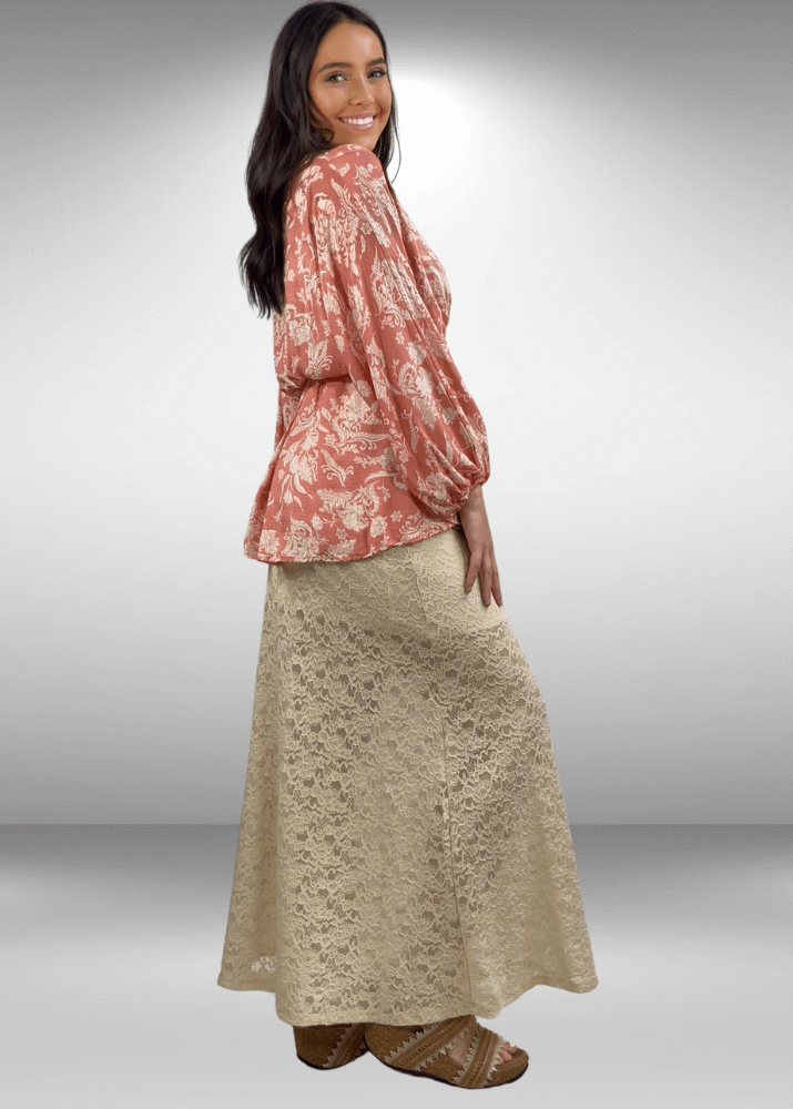 Yellowstone Leopard Lace Maxi Skirt