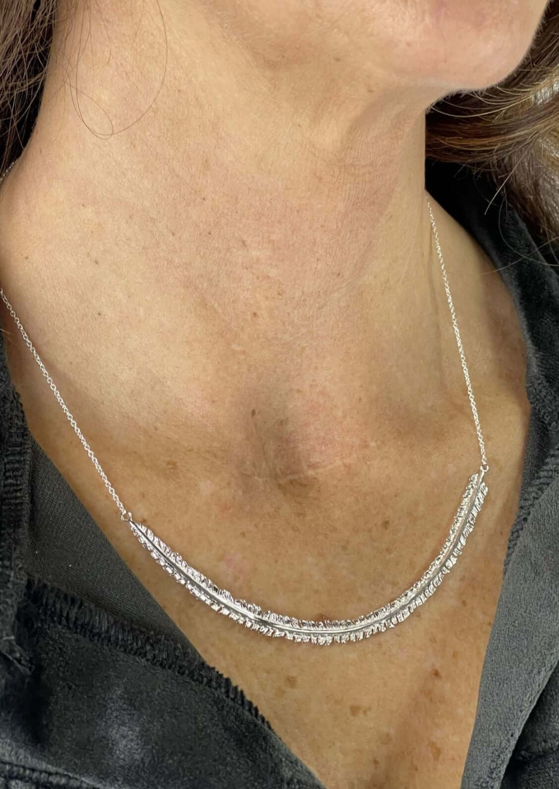 Flock Together Sterling Silver Feather Necklace Made in USA