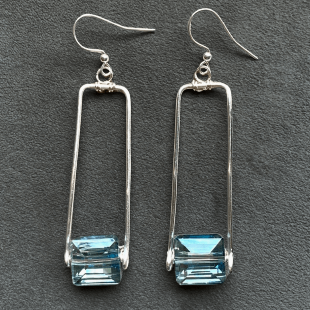 Artisan Crafted Crystal Pendant Earrings Handmade in USA
