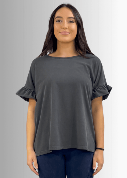 All Day Women's Ruffled Sleeve Loose Fit Tee