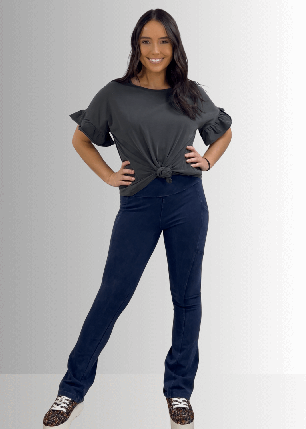 All Day Women's Ruffled Sleeve Loose Fit Tee