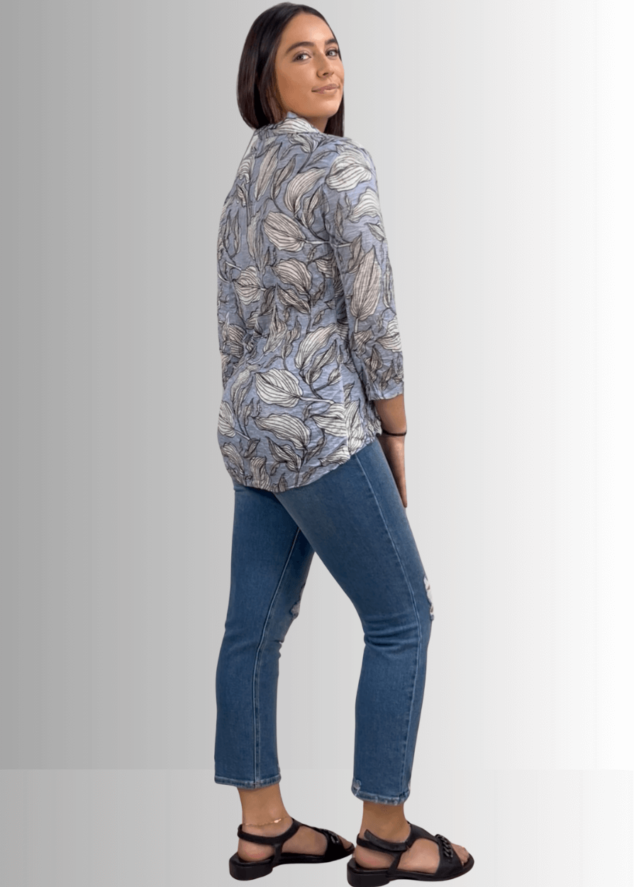 Crushed Button Down Designer Top