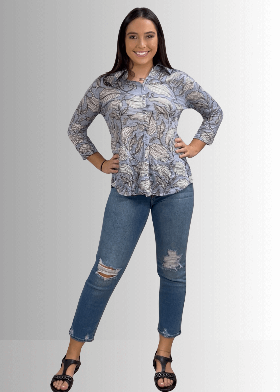 Crushed Button Down Designer Top