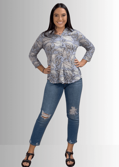 Crushed Button Down Designer Top