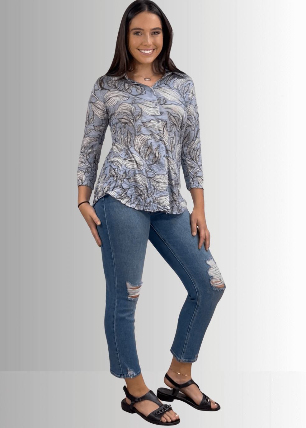 Crushed Button Down Designer Top