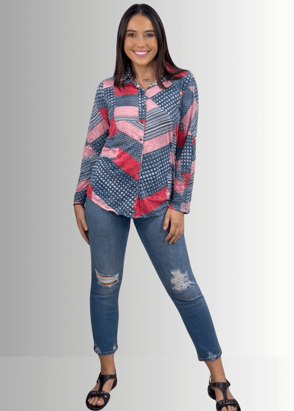 Patriotic Crushed Snap Down Designer Shirt Made in USA