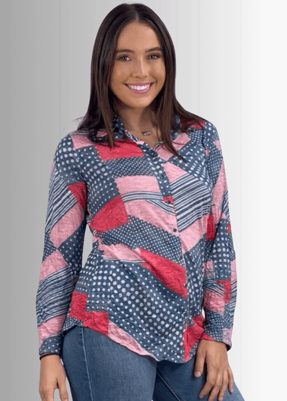 Patriotic Crushed Snap Down Designer Shirt Made in USA