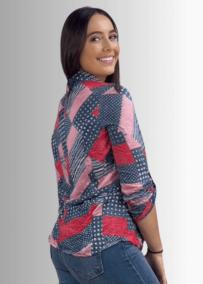 Patriotic Crushed Snap Down Designer Shirt Made in USA