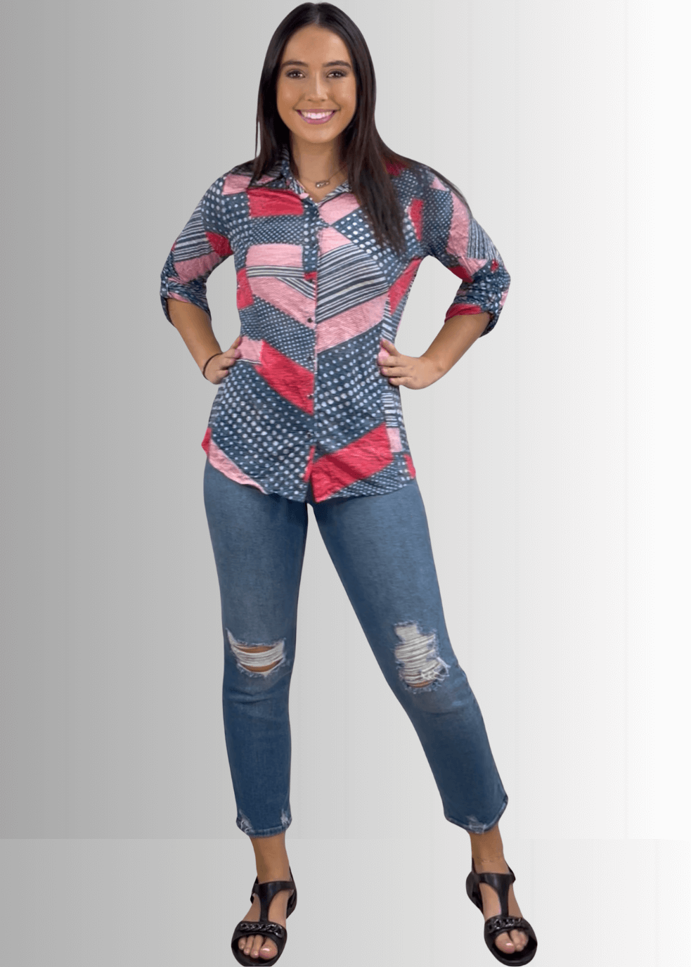 Patriotic Crushed Snap Down Designer Shirt Made in USA