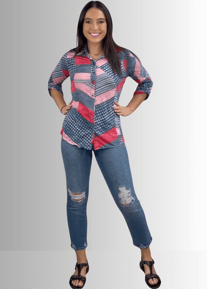 Patriotic Crushed Snap Down Designer Shirt Made in USA