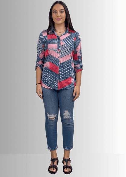 Patriotic Crushed Snap Down Designer Shirt Made in USA