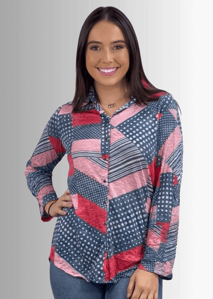 Patriotic Crushed Snap Down Designer Shirt Made in USA