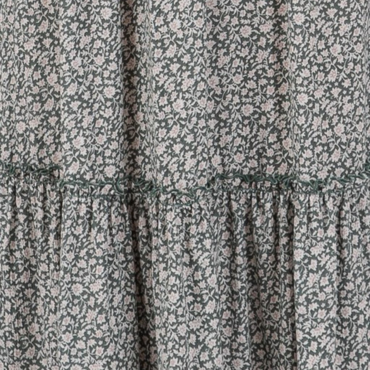 Pine Dove Sage Ditsy Floral Maxi Skirt Made in USA