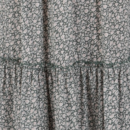 Pine Dove Sage Ditsy Floral Maxi Skirt Made in USA