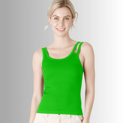 Nikibiki Double Strap Tank Top in Classic Green