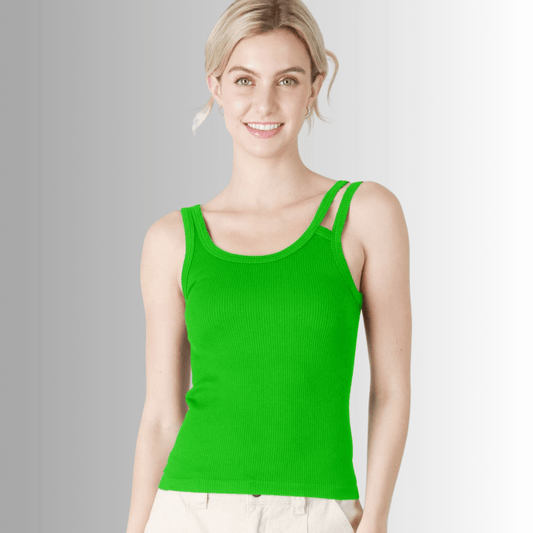Nikibiki Double Strap Tank Top in Classic Green