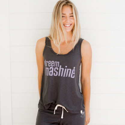 Sleepaholik dreem mashine Cotton Raw Edge Sleep Tank