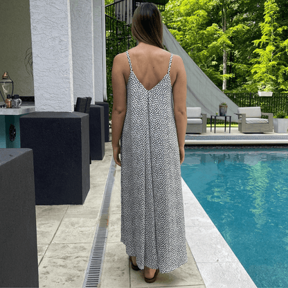 Amari Double V-Neck Summer Maxi Dress Made in USA