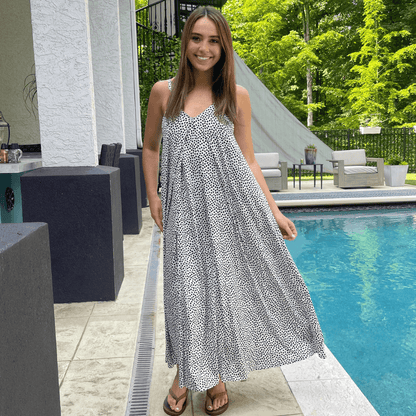 Amari Double V-Neck Summer Maxi Dress Made in USA