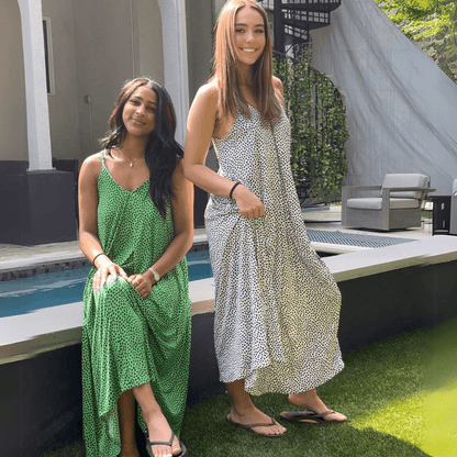 Amari Double V-Neck Summer Maxi Dress Made in USA