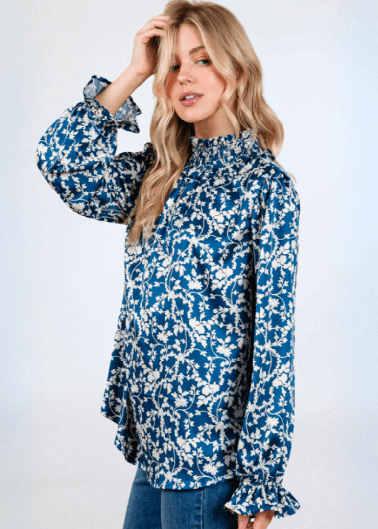 Hannah Top Smocked Neck Top