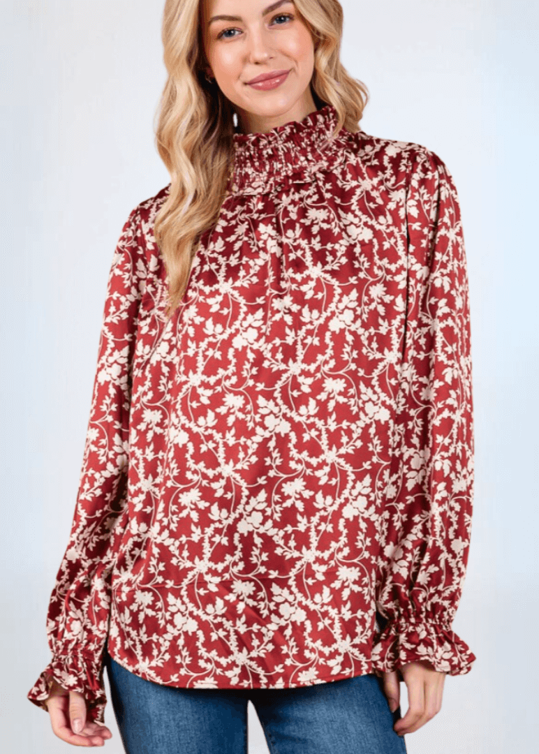 Hannah Top Smocked Neck Top