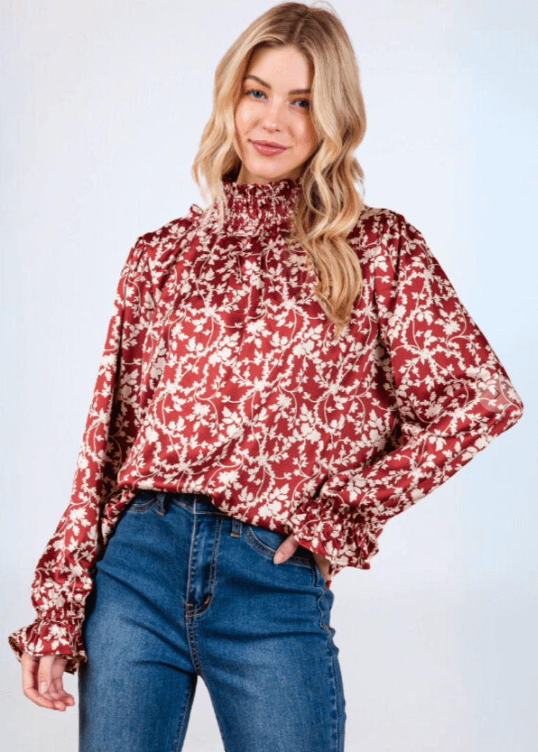 Hannah Top Smocked Neck Top