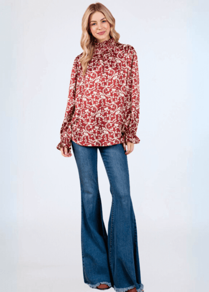 Hannah Top Smocked Neck Top