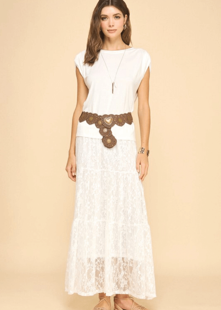 Emily Off White Lace Maxi Skirt