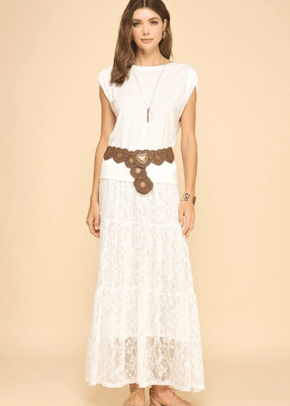 Emily Off White Lace Maxi Skirt