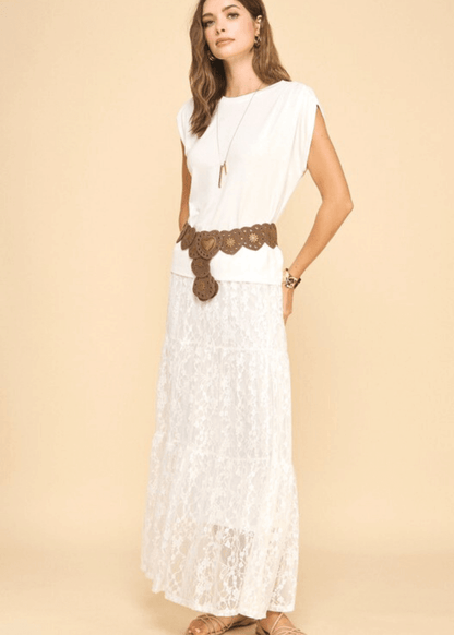 Emily Off White Lace Maxi Skirt