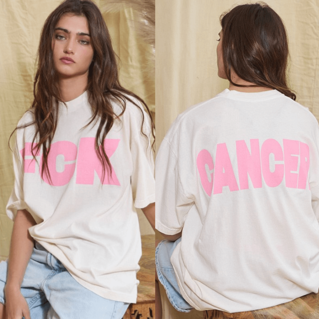 FCK CANCER Graphic Oversized Cotton T-Shirt Made in USA