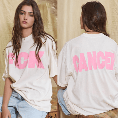 FCK CANCER Graphic Oversized Cotton T-Shirt Made in USA