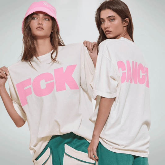 FCK CANCER Graphic Oversized Cotton T-Shirt Made in USA