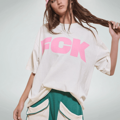 FCK CANCER Graphic Oversized Cotton T-Shirt Made in USA
