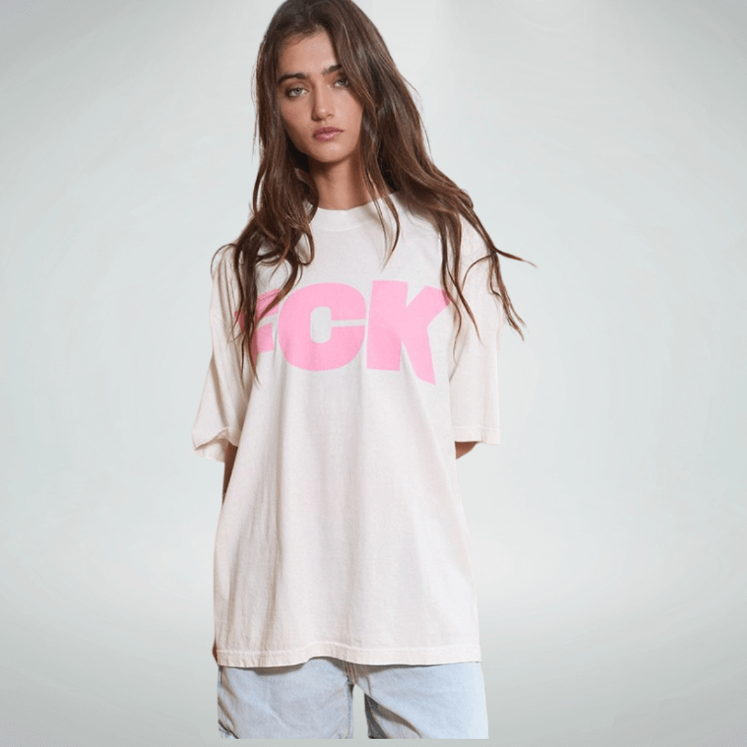 FCK CANCER Graphic Oversized Cotton T-Shirt Made in USA