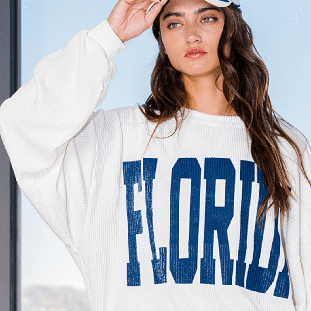Graphic FLORIDA Oversized Sweatshirt Made in USA