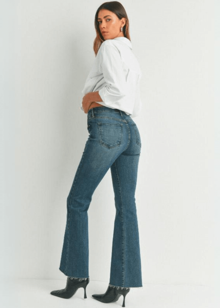 The Fall Flare Denim Jeans in Dark Denim Made in USA
