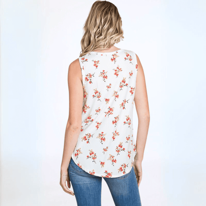 Floral Super Soft Tank Top Made in USA