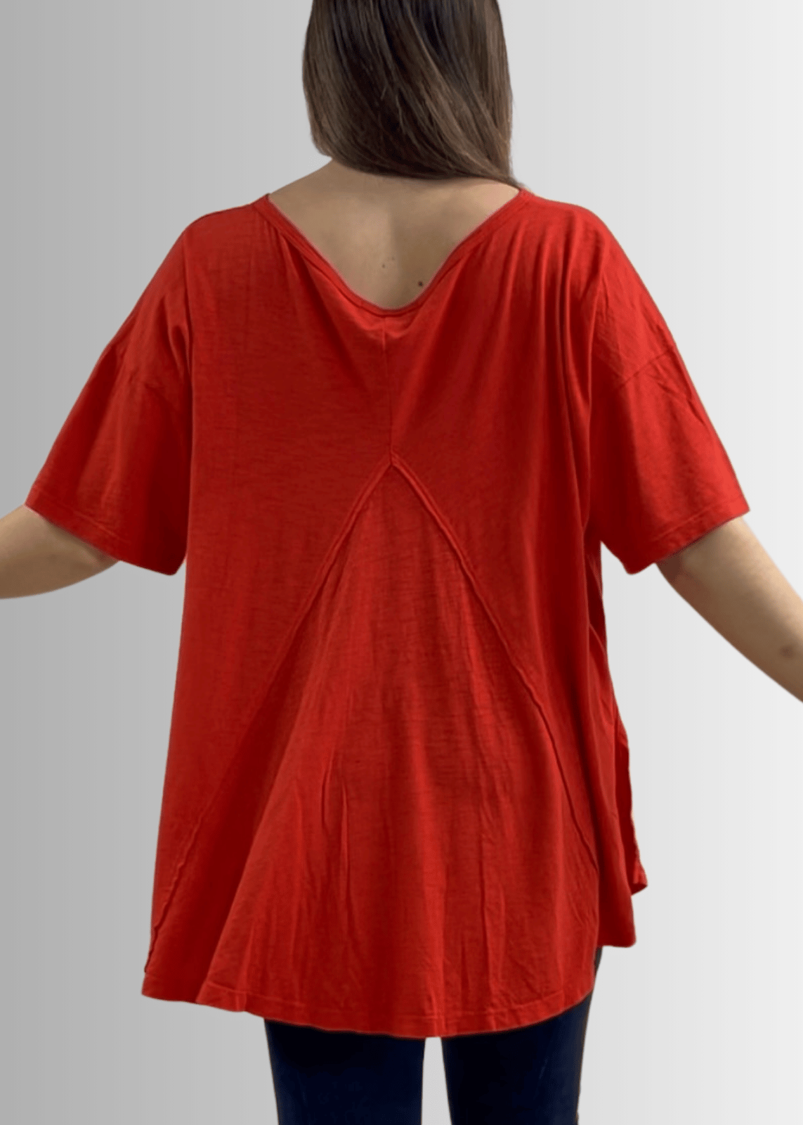 Aubree Cotton Garment Dyed Slub Top in Crimson Red