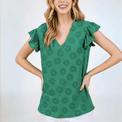 Adorable Daisies Textured Top Made in USA