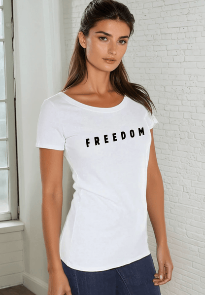 FREEDOM Made in USA Fitted White Tee