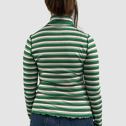 Lettuce Marrow Stitch Stripe Turtleneck Made in USA