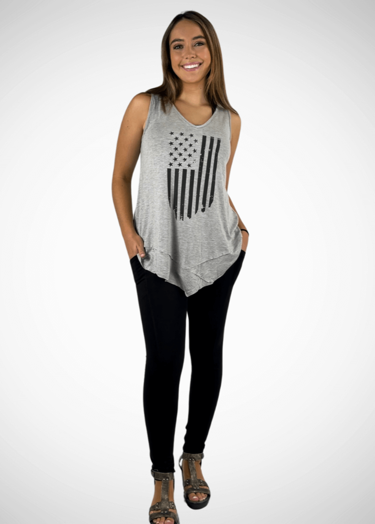 American Flag Sleeveless Tunic Made in USA